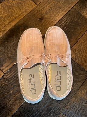 Hey Dude Women's Sparkle Pink Slip-On Shoes Size 10